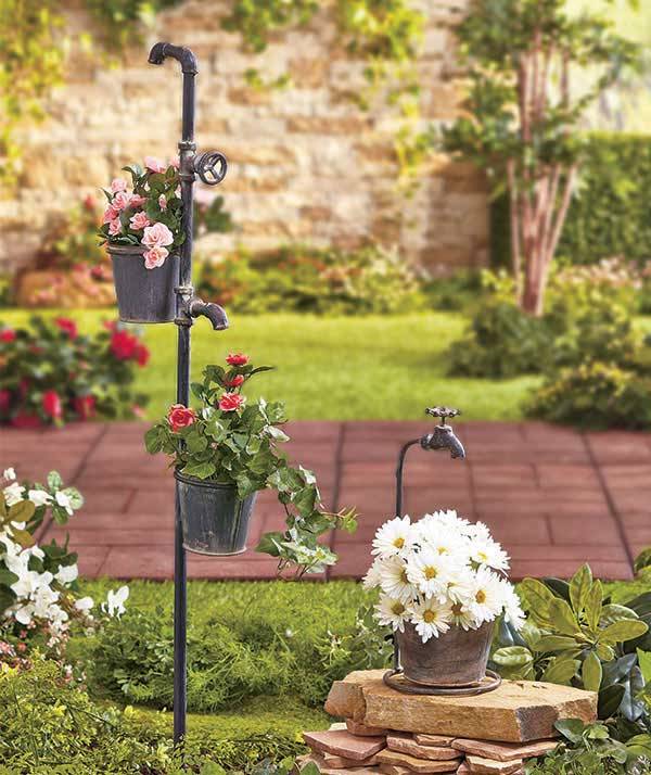 Antique Rustic Primitive Farmhouse Faucet Garden Planter ... Antique Rustic Primitive Farmhouse Faucet Garden Planter