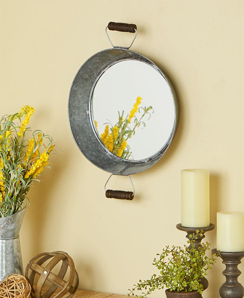 Details About Country Farmhouse Galvanized Old Fashioned Primitive Wash Tub Basin Wall Mirror