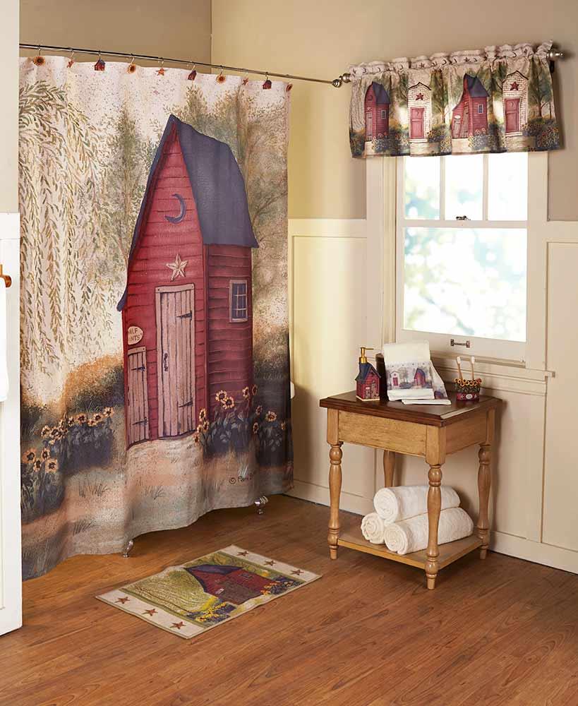 Country Stacked Barnyard Farm Animals Bath Collection Curtain Soap Rug Towels