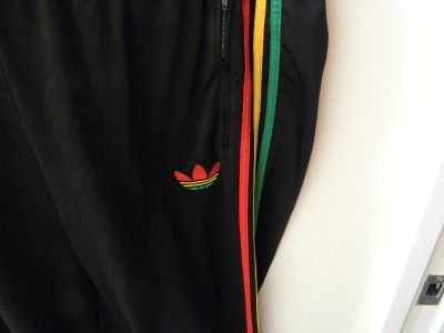 Adidas Tracksuit pants Rasta jamaica Black Red Green Yellow Firebird XL ...