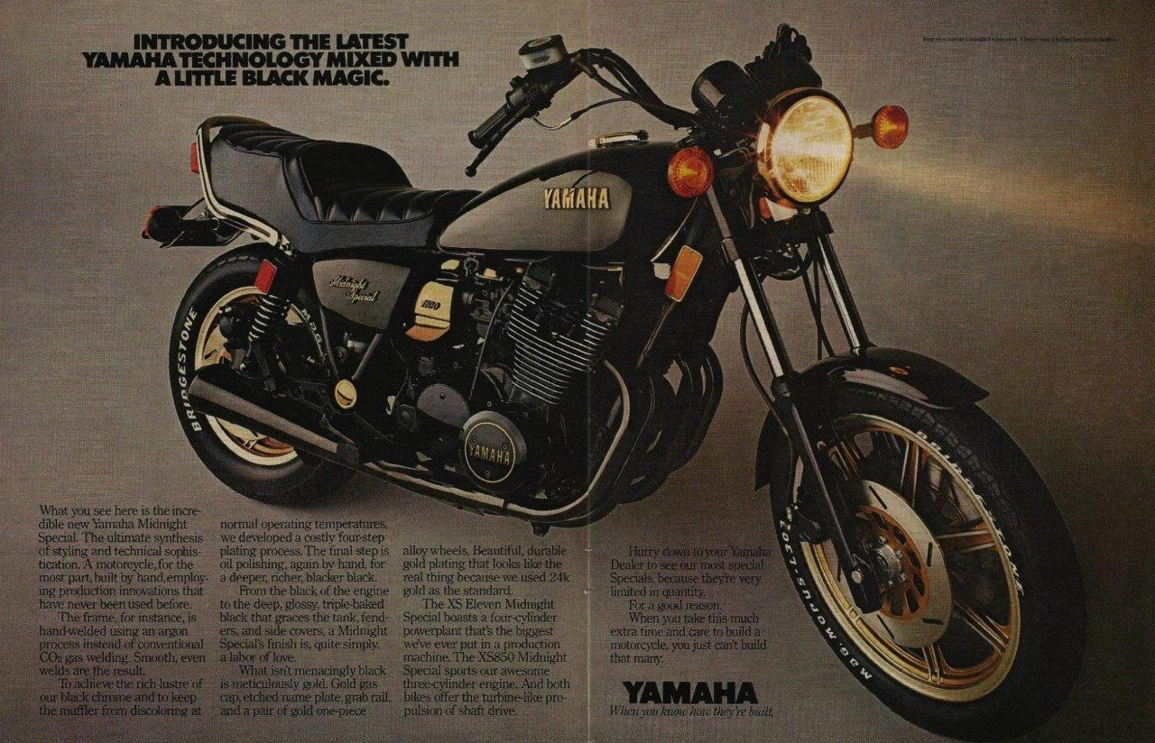 1980 Yamaha XS Eleven Midnight Special Motorcycle ad, Technology w ...