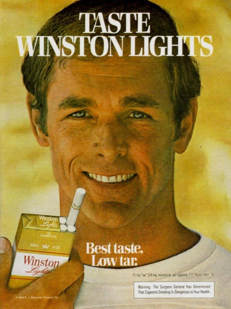 1979 Winston Cigarette ad ~ Best Taste. Low Tar ~ Man In White Tee ...