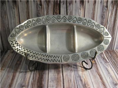 WILTON REGGAE PEWTER SMALL 3 PART PLATTER