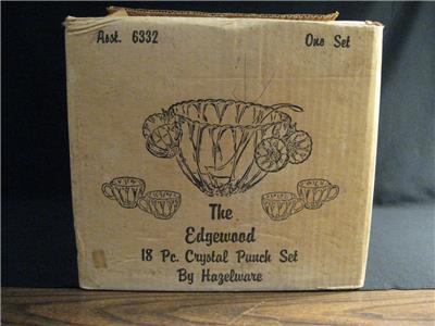 HAZELWOOD THE EDGEWOOD 18 PC. CRYSTAL PUNCH SET