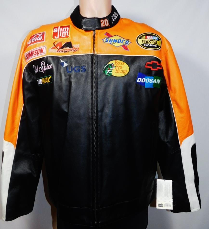 NEW Tony Stewart #20 NASCAR Racing Home Depot WILSONS Leather Jacket ...