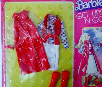 Vintage Get-Ups 'N Go Barbie Fashion~Red Shine For Rain Time #9739~NRFP ...