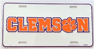 NCAA University of Kansas Jayhawks White 6 x 12 Embossed Aluminum License Plate