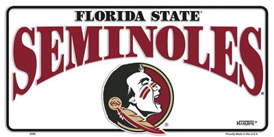 Florida State Seminoles University Metal Car License Plate Auto Tag Sign