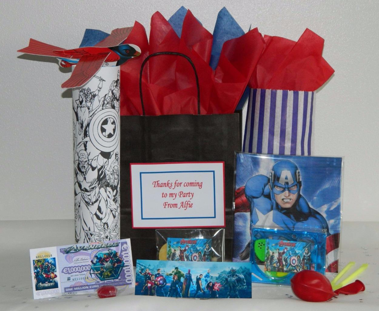 Pre Filled Boys Superhero Party Bag Yellow Box Ready Made Loot Gift Bags Favours 