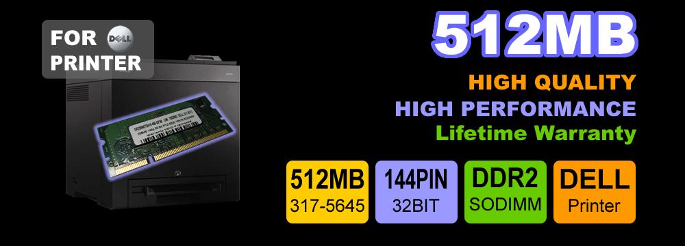 317-5645 512MB MEMORY for DELL LASER COLOR PRINTER 2150cn 2150cdn 2155cn 2155cdn