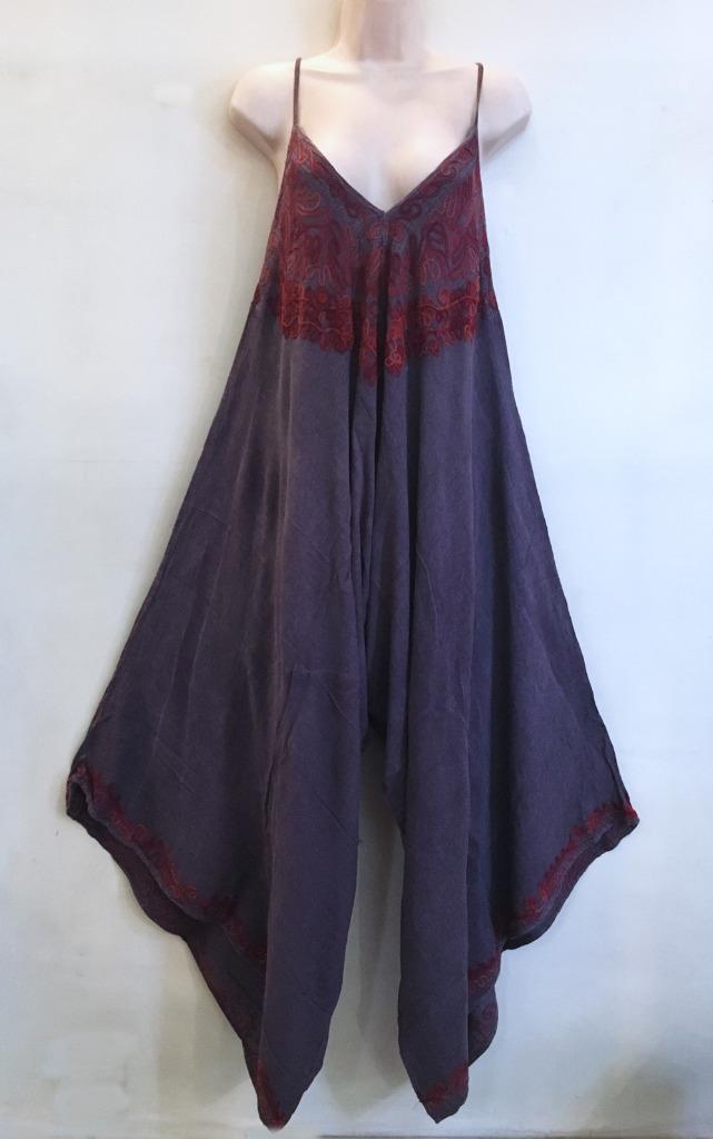 Mono bordado lavado a la piedra harén festival boho mod hippie sagrado Threads - Imagen 8 de 9