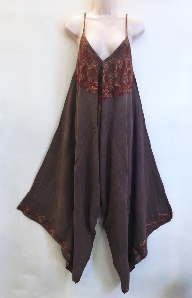Mono bordado lavado a la piedra harén festival boho mod hippie sagrado Threads - Imagen 9 de 9