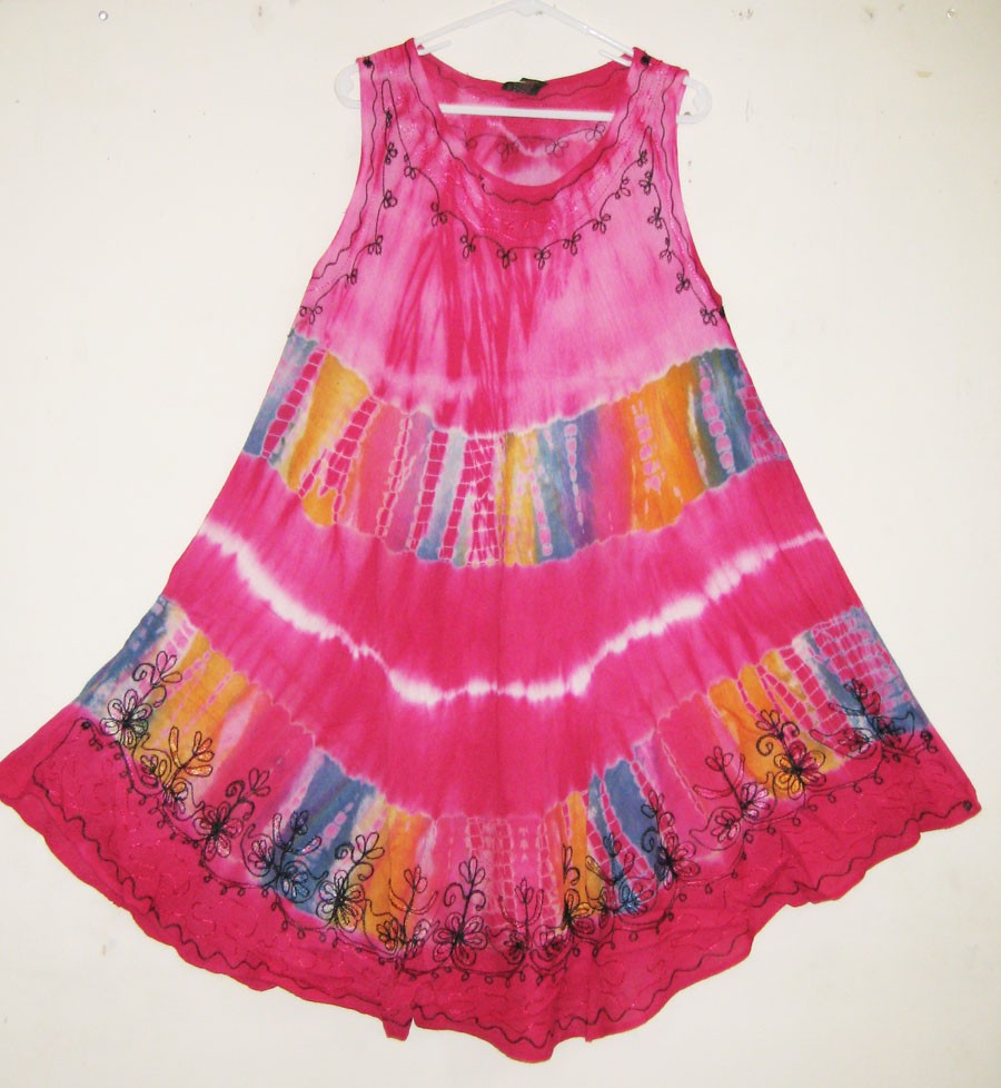 RETRO Hippie Gypsy Bohemian Tie Dye Festival Circle Dress All Colors ...