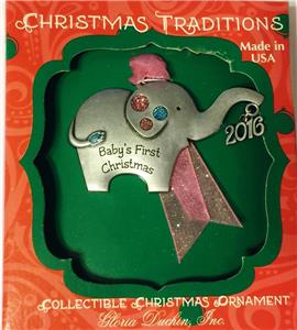 Christmas Tree Ornament 2016 Noahs Ark Animals Babys First 1st Photo Picture NEW