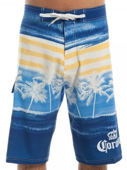 Corona Beer Palm Tree Mens Skate Surf Beach Pool Board Shorts Swim Suit ...