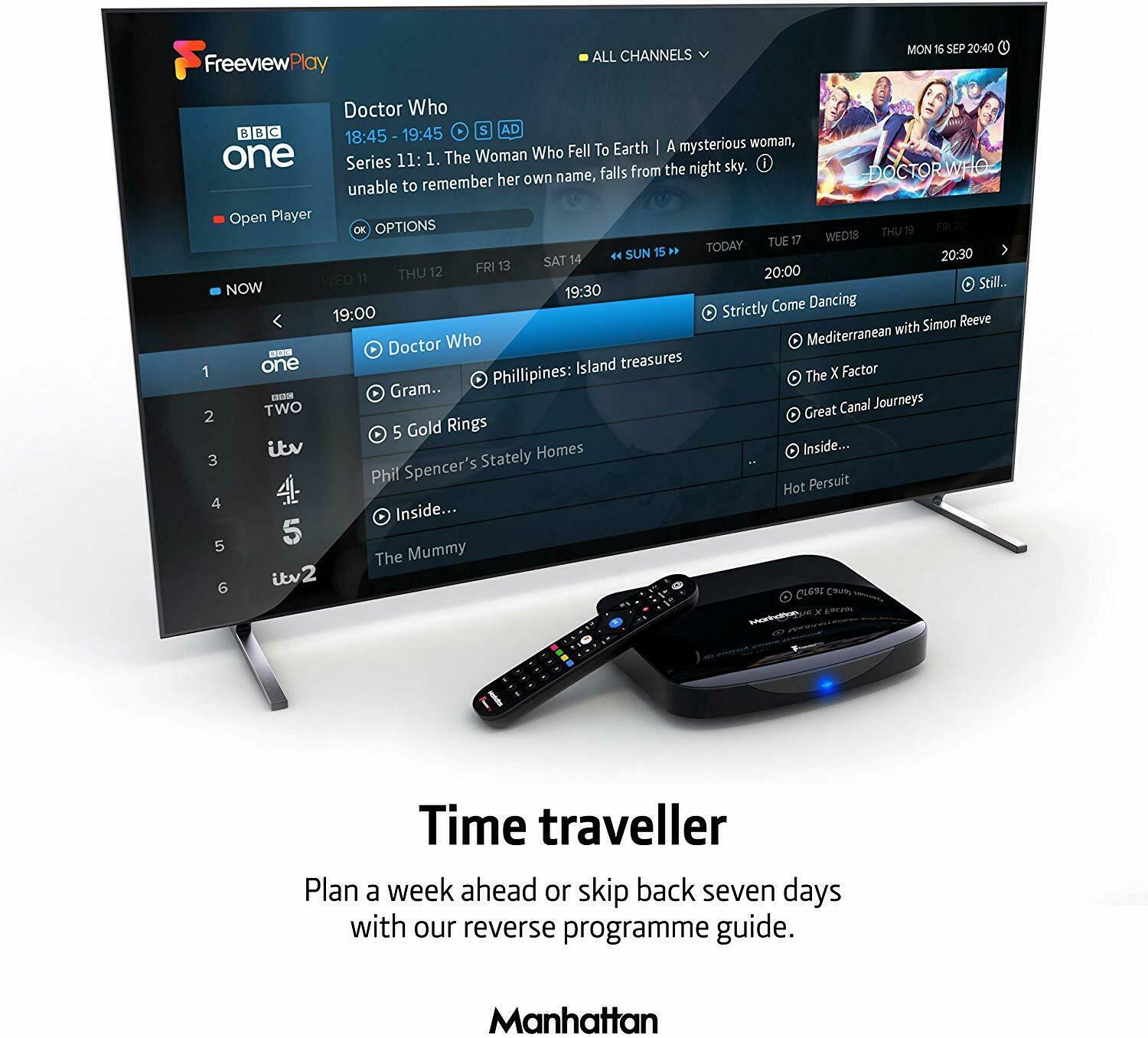 Manhattan T3R Freeview + Play 1TB Hard Drive 4K Smart Recorder