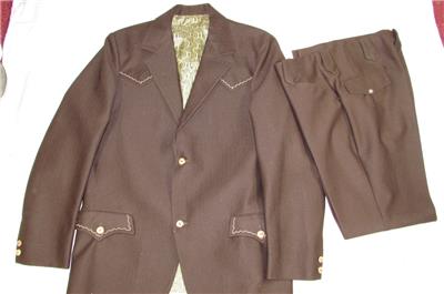 Vtg 60s 70s Tregos Westwear 2 Pc Western Suit Polyester Rockabilly ...