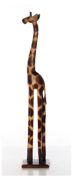 WOODEN GIRAFFE STATUES 100cm 80cm And 60cm CM HIGH SET NATURAL DESIGN - Picture 2 of 5