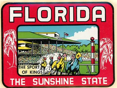 Florida The Sunshine State Vintage Decal Sticker Souvenir