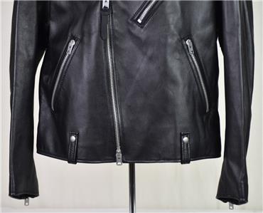NEW $895 COACH Black Lamb Skin Leather Moto Biker Motorcycle