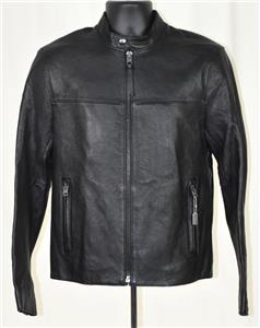 NEW $895 COACH CAFE RACER Black Lamb Skin Leather Biker Motorcycle