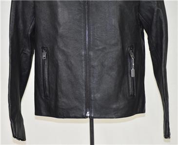 NEW $895 COACH CAFE RACER Black Lamb Skin Leather Biker Motorcycle