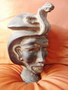 Egyptian Mask of Ancient Pharaoh King Akhenaton Pharaoh Statue 2.8/" Sculpture