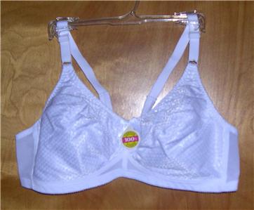 HANES HER WAY COTTON BRA WIRELESS WHITE 38B NEW G273