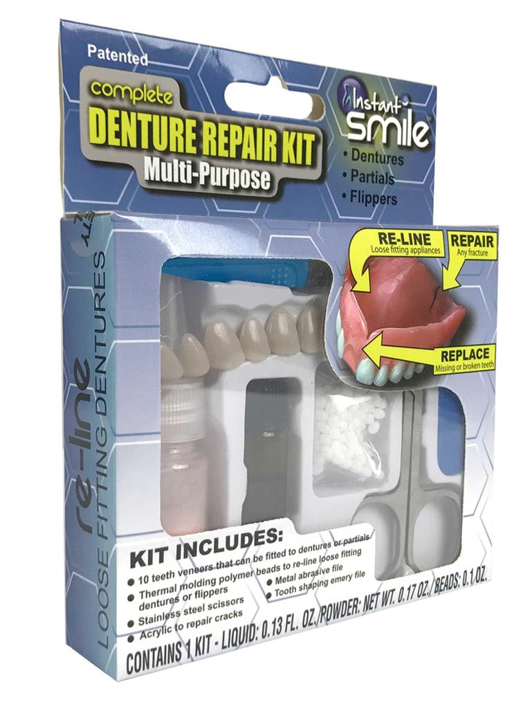 MULTIPURPOSE COMPLETE DENTURE REPAIR KIT plus USA PIN reline or fix