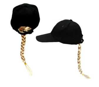 ponytail hair braided hat hats cap baseball blonde funny tail pony novelty disguise braid piece sold