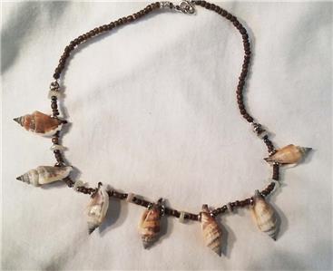 Large Sea Shells On Coconut Shell Necklace Jewelry 007 Shell