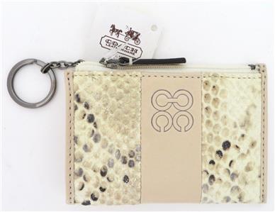 New Coach Embossed Python Reptile Leather Coin Purse Mini