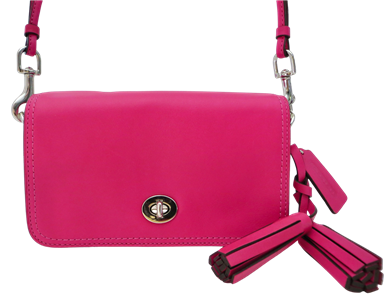New NWT Coach Legacy Leather Fuchsia Pink Penny Crossbody