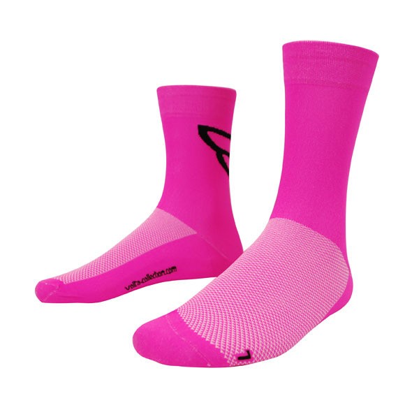 Volta Neon Tall High Cycling Socks Fluoro Pink Sizes Small Medium Large ...