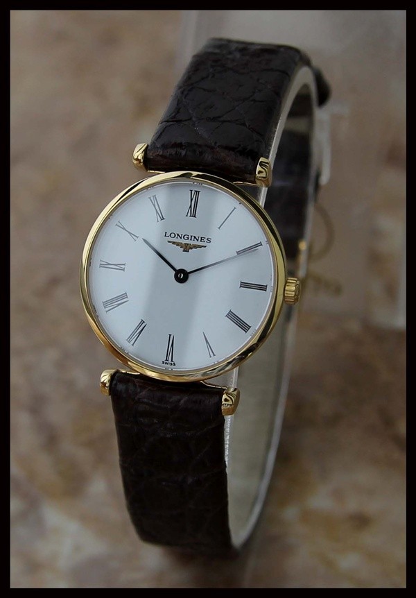 swiss womens longines gold-plated grande classique quartz, c