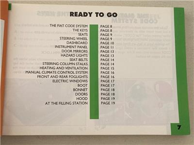 Fiat Barchetta Car Owners Manual Handbook 1996 Third Edition #603.06.