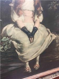 Antique Vintage Cherry Ripe Print Sir John Everett Millais Ornate