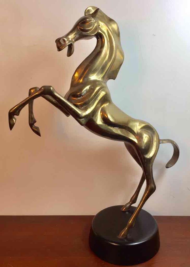 Large 23" Vintage Bronze Brass Horse Sculpture Statue Abstract Modern