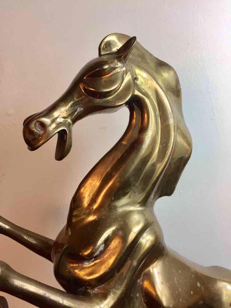 Large 23" Vintage Bronze Brass Horse Sculpture Statue Abstract Modern