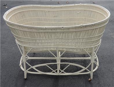 wicker bassinet with stand