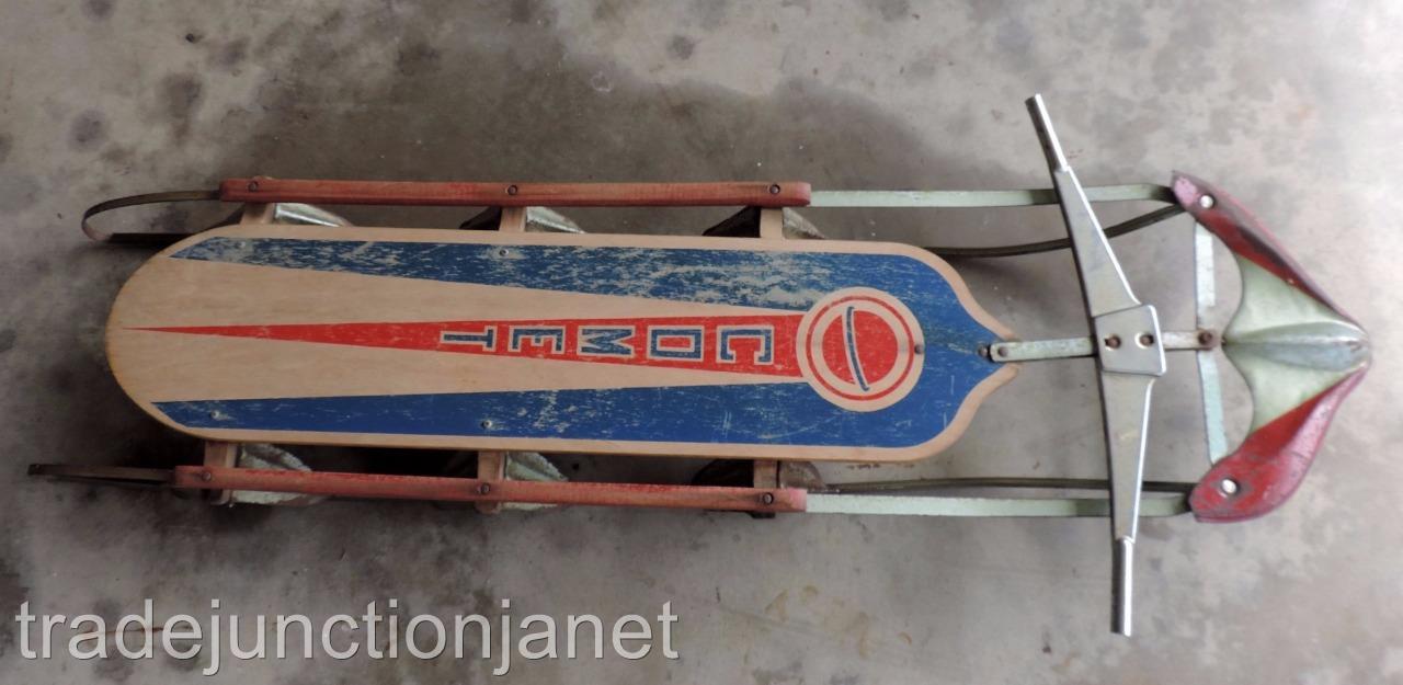 Vintage 1950 S Comet Wood Metal Pull Snow Sled Sleigh Mid Century Vintage 1950 S Comet Wood Metal Pull Snow Sled Sleigh Mid Century Modern Mcm