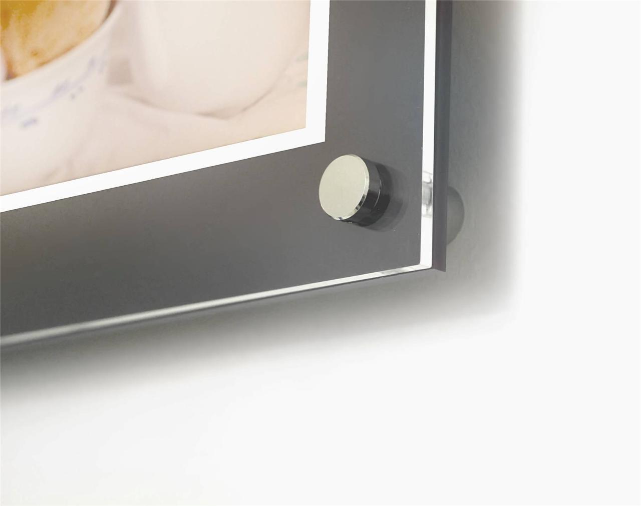 Grey wall mount 10mm acrylic/perspex photo Picture frame for a 8x10" photo pixi eBay