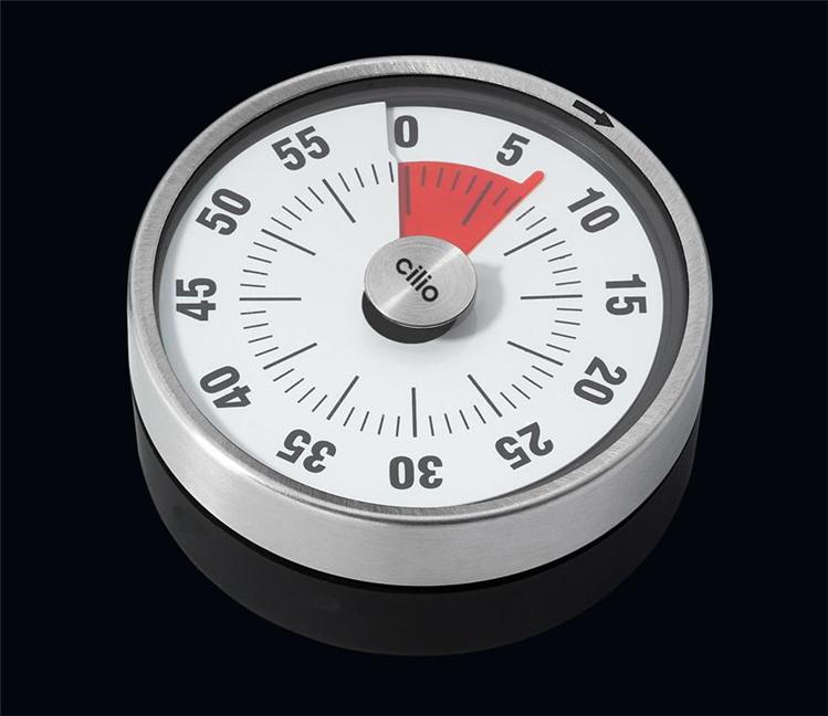 Cilio "Pure" Large Stainless Steel Gauge Style Kitchen Timer