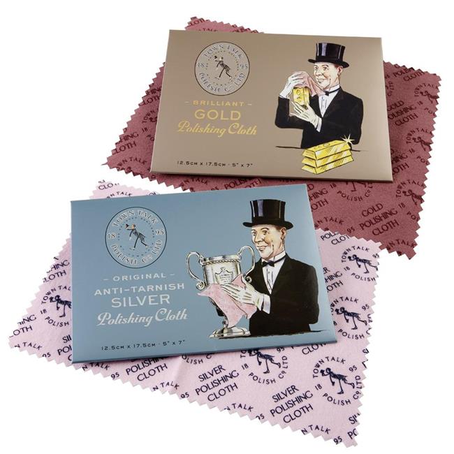 Town Talk Anti Tarnish Silver Brilliant Gold Polishing Cloth Set
