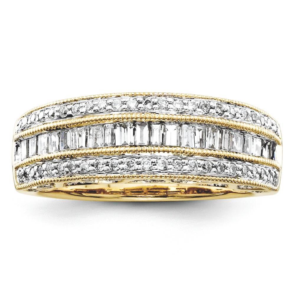 Baguette Diamond Wedding Band Ring 14K Yellow Gold 0.75 Ct