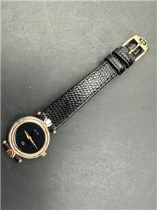 Vintage [Near MINT] Gucci 4500M Black Dial Gold 2 Tone Men's