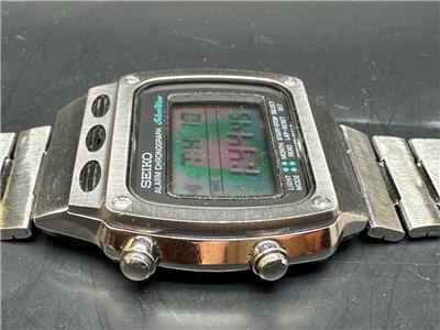 1980 Seiko A359-5020 Silver Wave Digital Chronograph Watch