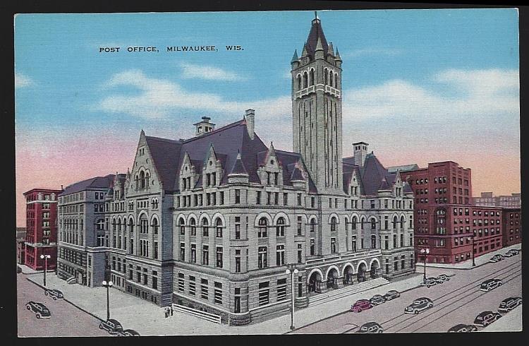 Postcard - Post Office, Milwaukee, Wisconsin