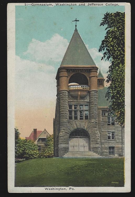 Postcard - Gymnasium, Washington and Jefferson College, Washington, Pennsylvania
