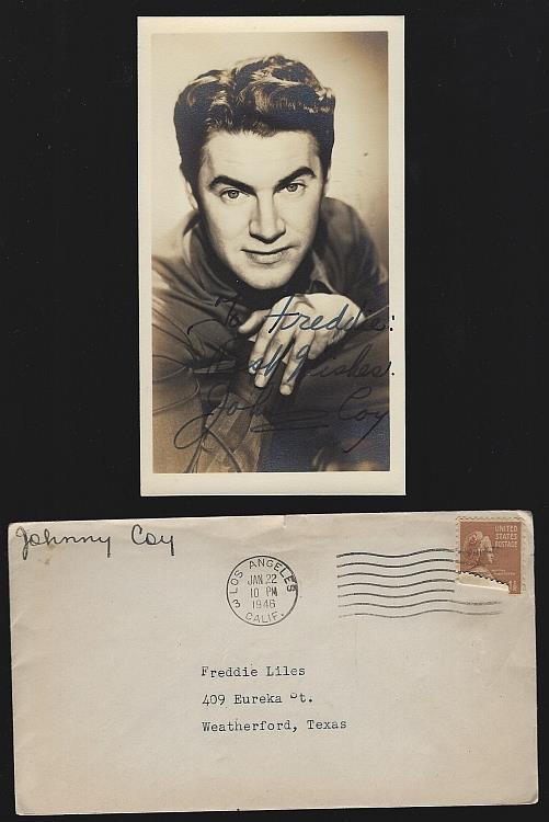 Photograph - Vintage Original Studio Signed Photograph of Johnny Coy with Original Envelope